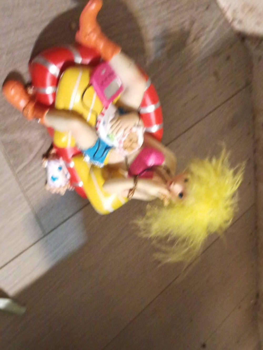 Yellow-Haired Beach Doll with Pink Bikini and Inflatable Ring - Kids Toys